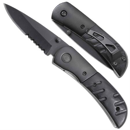 Ebony Hardened Steel Hidden Release Automatic Knife SP504-B9