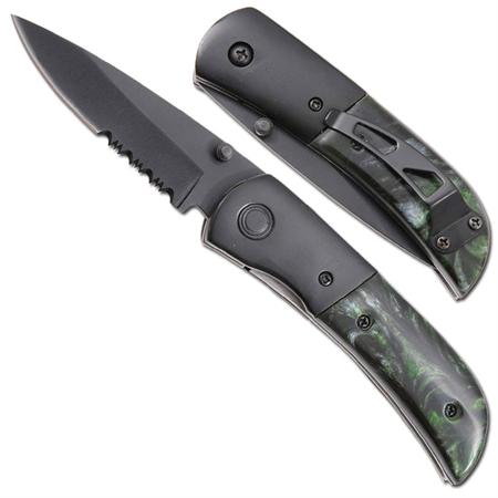 Green Lantern Dual Action Serrated Switchblade Automatic Knife SP504-B6