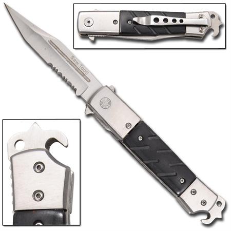 Hidden Release Grizzly Tactical Automatic Knife Sawtooth SP355PK-14