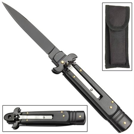 Leverletto Stiletto Basic Black Automatic Knife GBS65