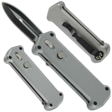 OTF Sharp Shooter Switchblade Silver Automatic Knife 7308SO