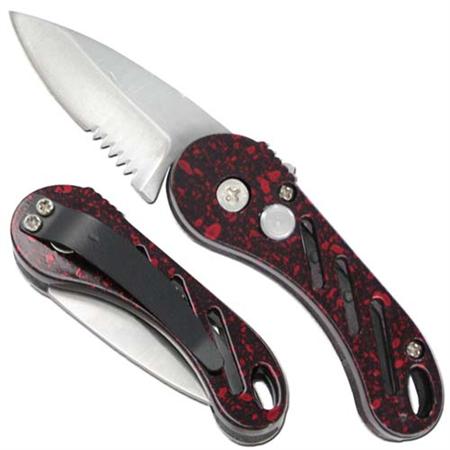 Peanut II CA Legal Automatic Knife Spotted Red 6308RD