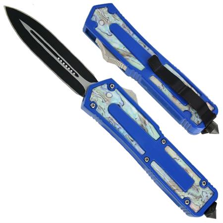 Titan Originator DA Blue Swirl OTF Automatic Knife TS7
