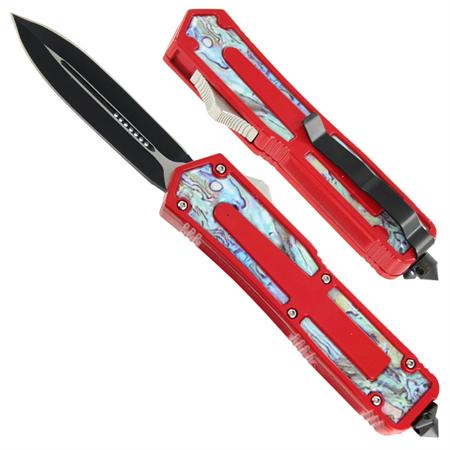 Titan Originator Double Bladed Swirl OTF Automatic Knife Red TS15