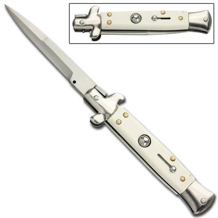 Whitewall Stiletto Switchblade Automatic Knife PK6100WT