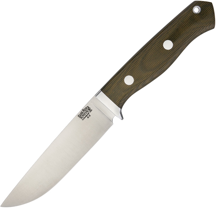 Bark River BA02130MGC Camp and Trail Green Canvas Knife