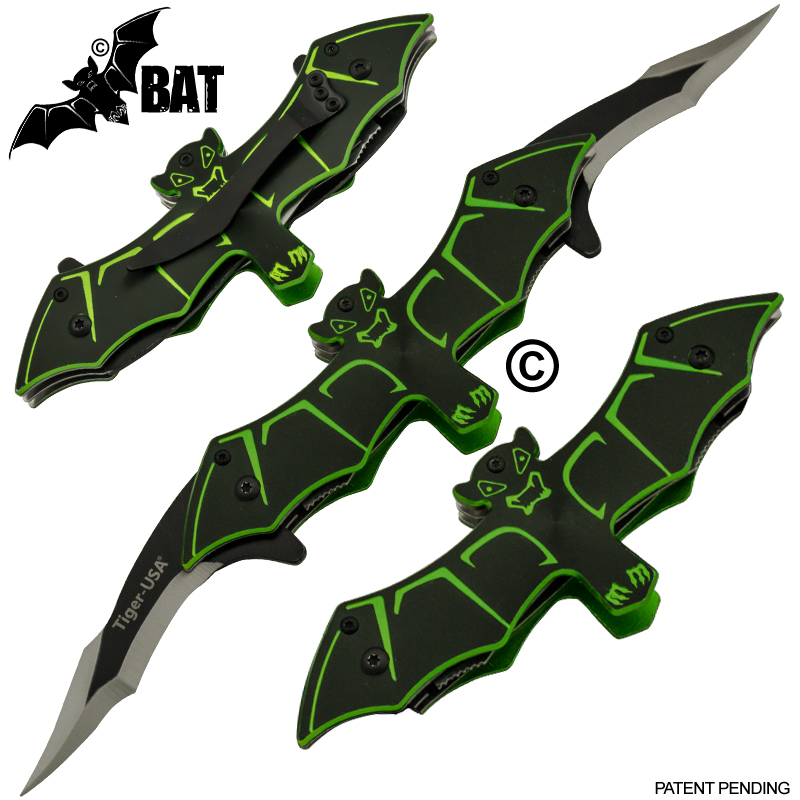 Bat Knife Spring Assisted, Green