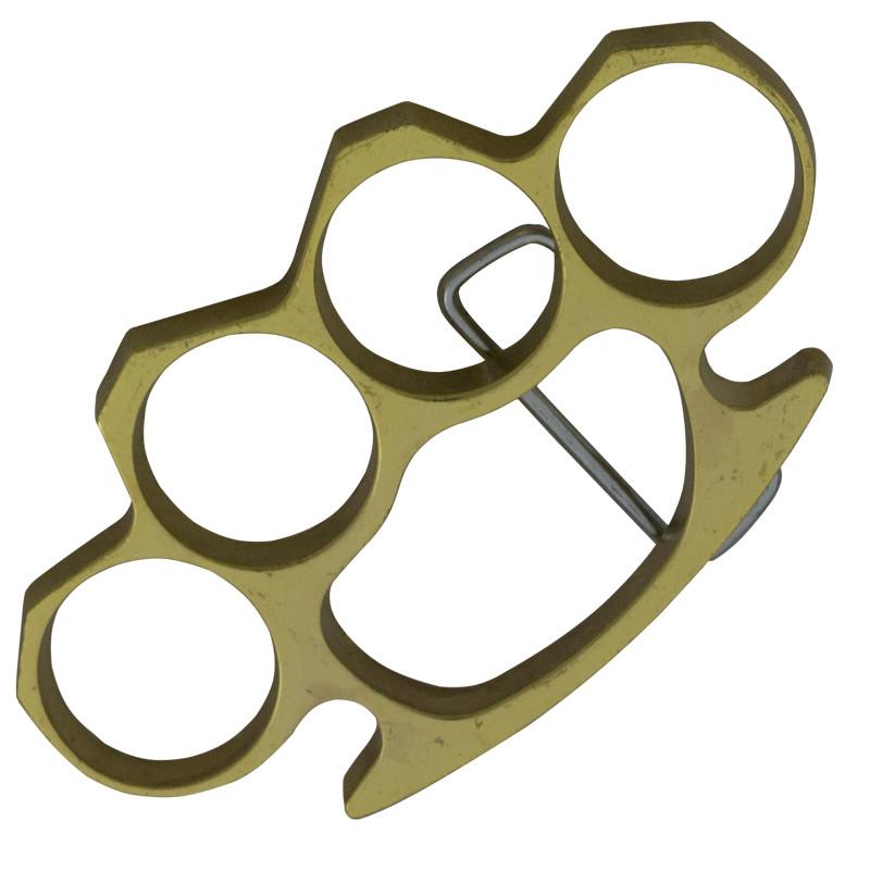 Belt Buckle Brass Knuckles, Medium, Gold