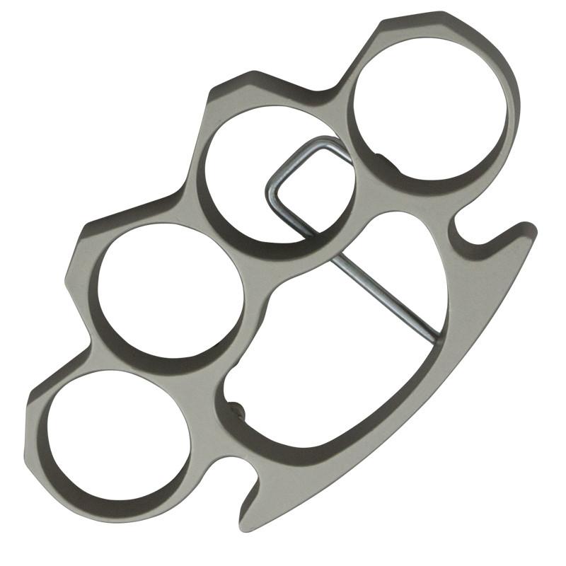 Belt Buckle Brass Knuckles, Medium, Nickel