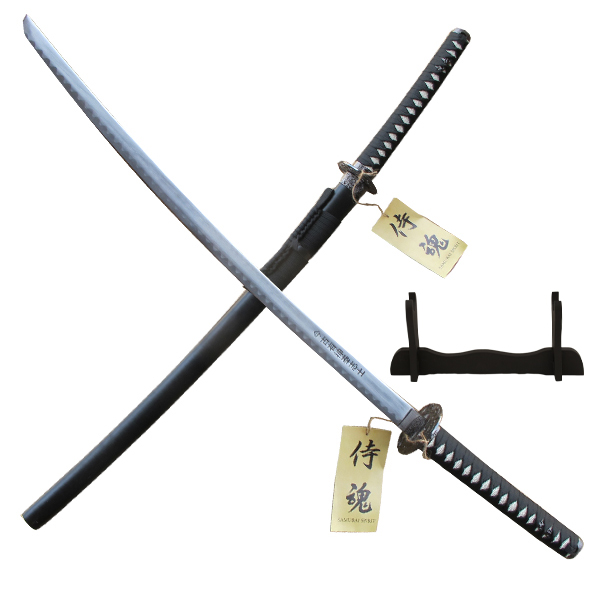 Black and Silver Katana Samurai Sword - PS-9516