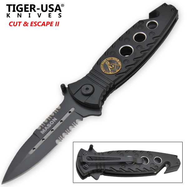 Black Mason Tactical Spring Assisted Folding Knife-1