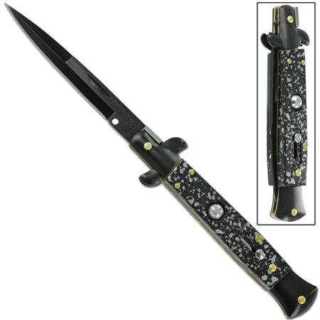 Black Splash Switchblade Knife