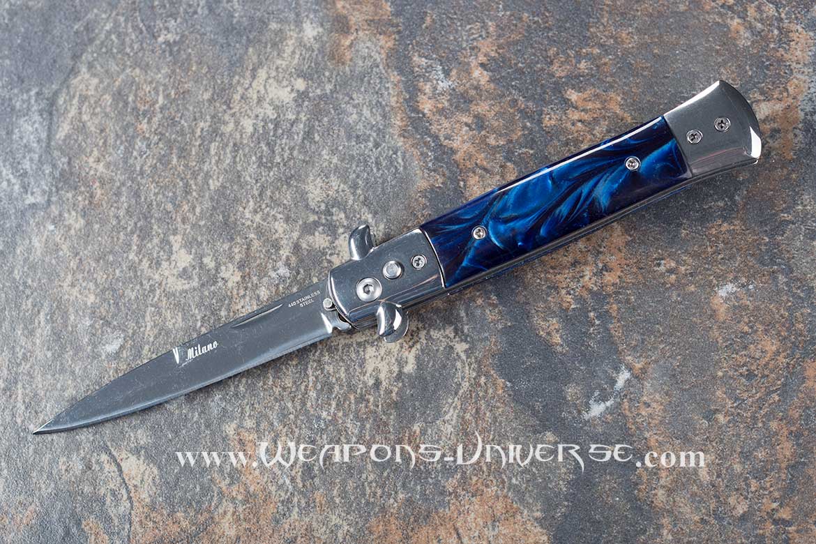 Blue Switchblade Automatic Knife
