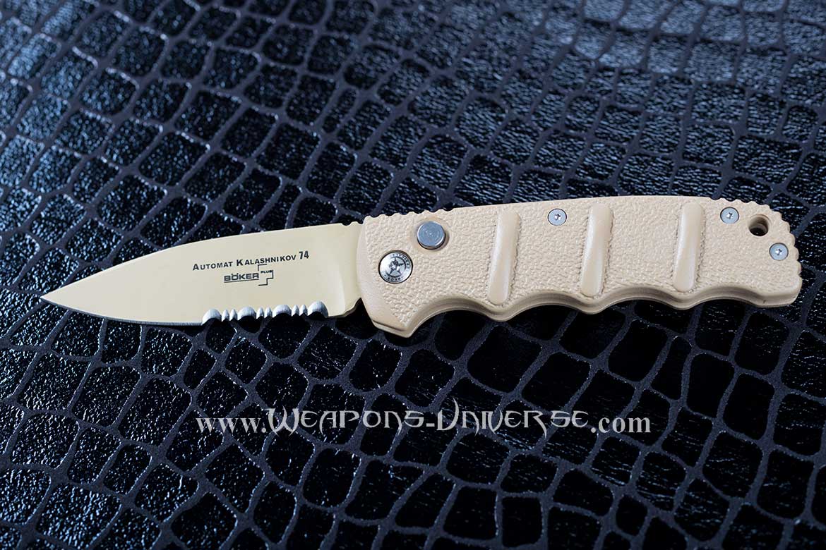 Boker Kalashnikov 74 Automatic Knife, Spearpoint, Desert