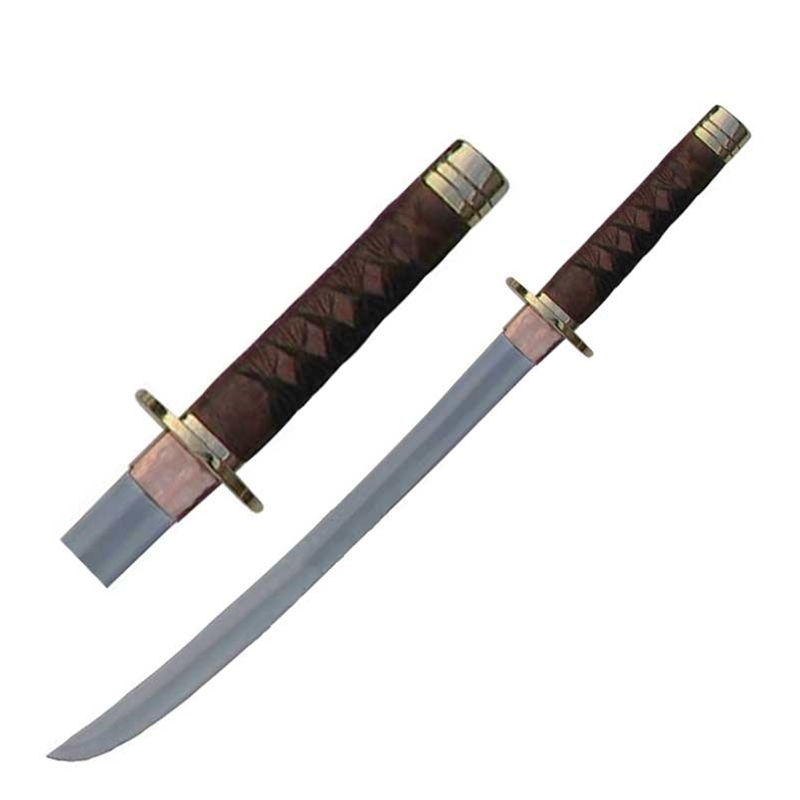 Braided Leather Samurai Wakizashi Sword