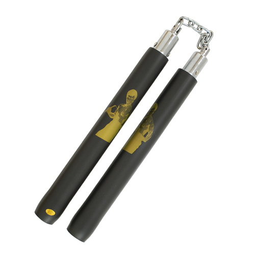 Bruce Lee Foam Nunchucks, Black, Chain