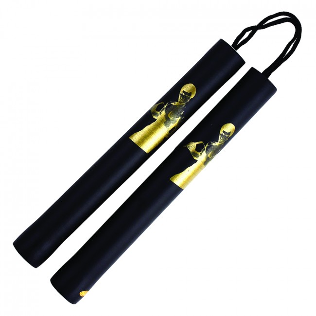 Bruce Lee Foam Nunchucks, Black, Cord