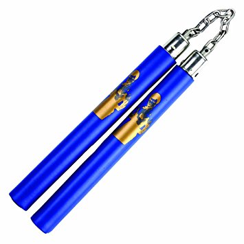 Bruce Lee Foam Nunchucks, Blue, Chain