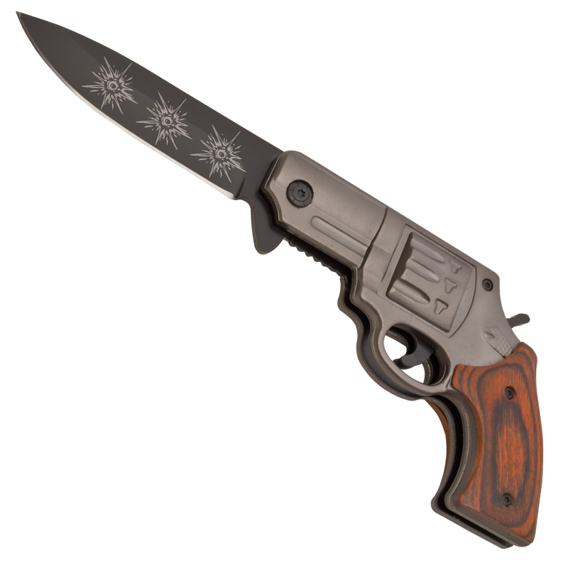 Bullet Hole Bullet Knife - Wood, Grey