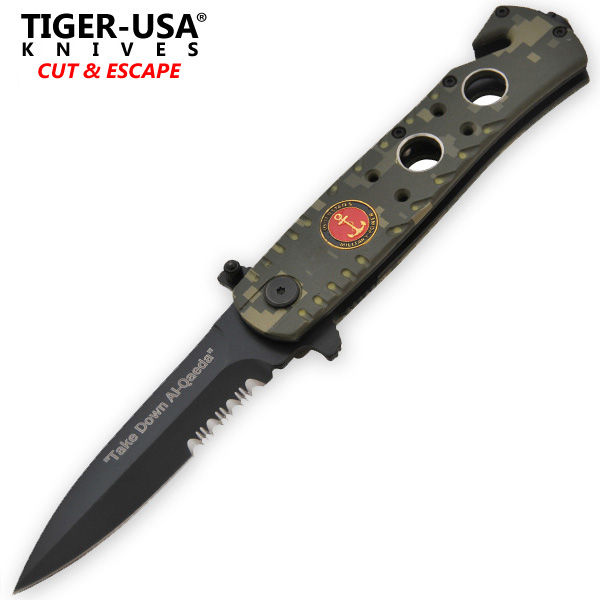 Camo Military & Power Tactical Spring Assisted Knife