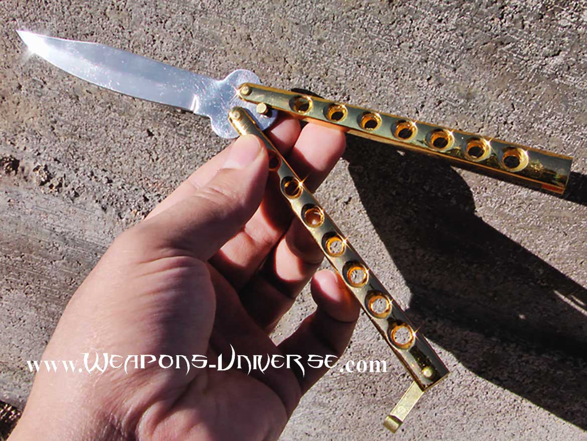 Cheap Butterfly Knife, Gold