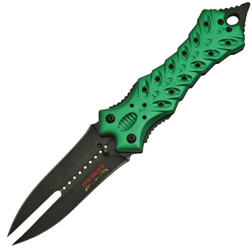 China Made CN211374GN Double Alien Linerlock Knife, Green