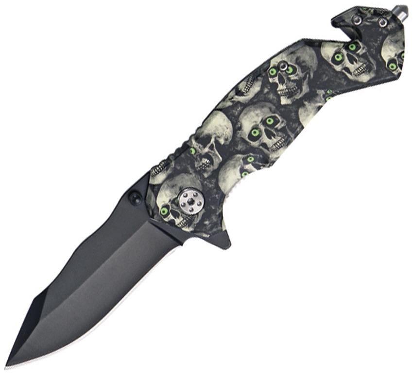 China Made CN300277 Zombie Skull Linerlock Knife