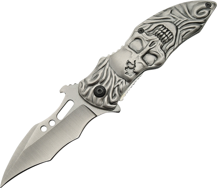 China Made CN300324 Stainless Skull Linerlock A/O Knife