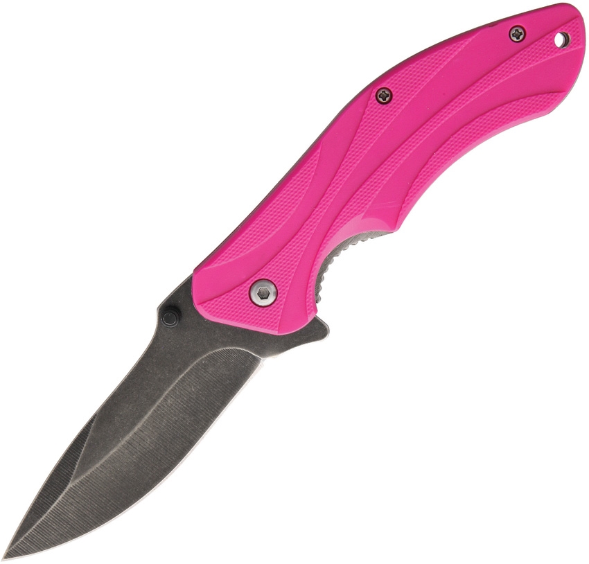 China Made CN300329PK Groove Linerlock Knife, Pink