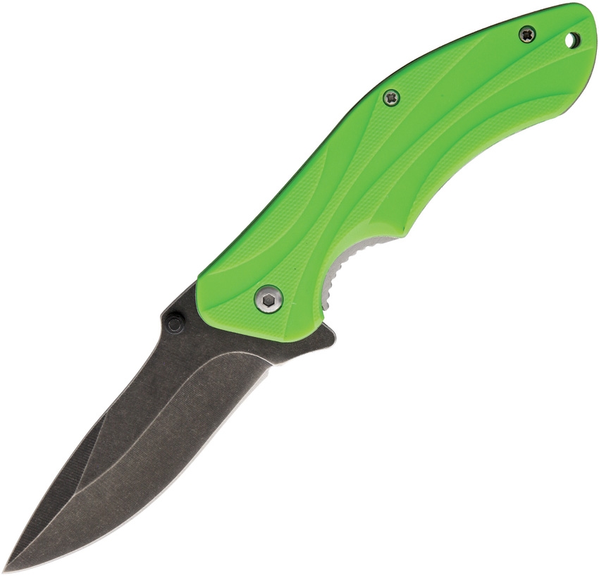 China Made CN300329ZB Groove Linerlock Knife, Green