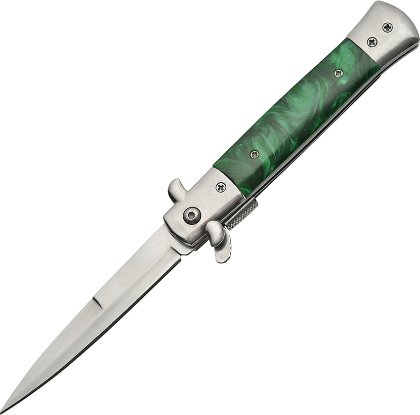 China Made CN300342GN Stiletto A/O Knife, Green