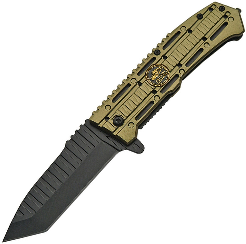 China Made CN300380AR Ridge Linerlock Army A/O Knife, Green