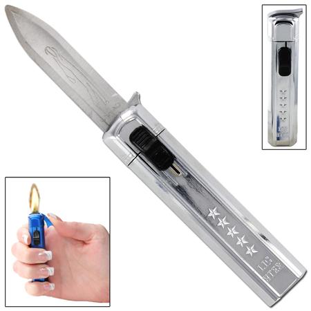 Classy Looking Silver Automatic Knife Lighter
