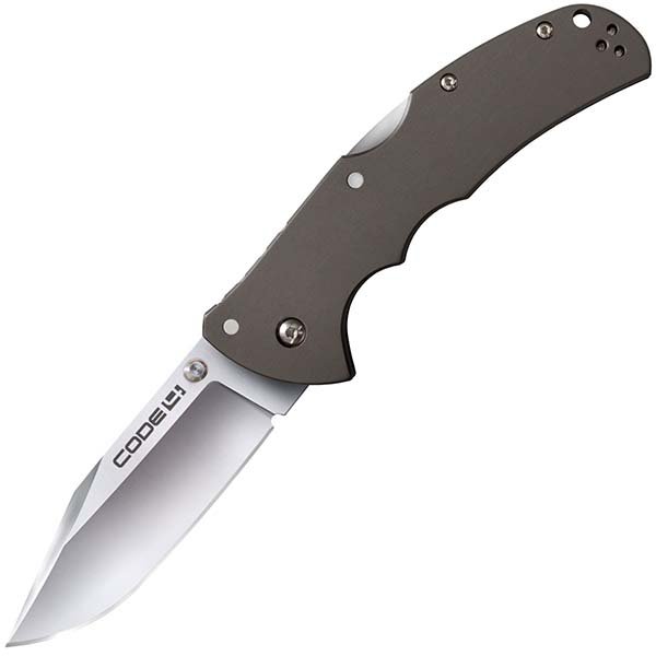 Cold Steel 58TPCC Aluminum Handle, Satin Clip Point Plain, Clip