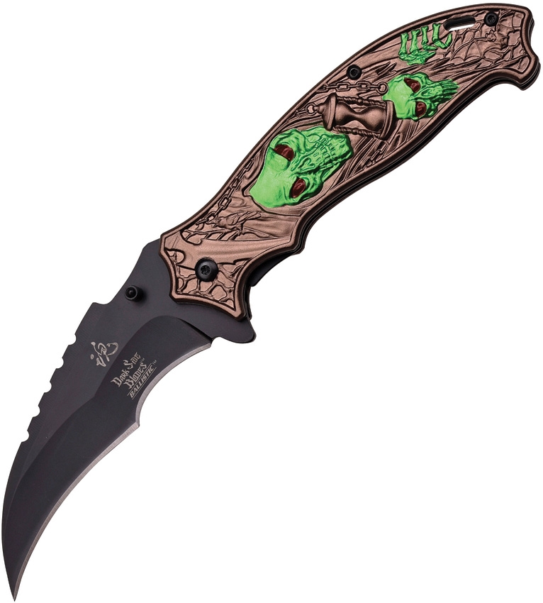 Dark Side DSA006BN Grim Reaper Linerlock A/O Knife, Bronze