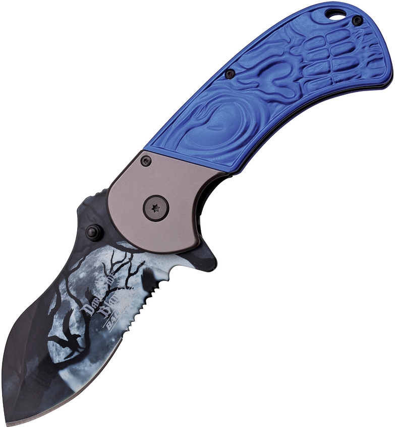 Dark Side DSA009BL Full Moon Linerlock A/O Knife, Blue