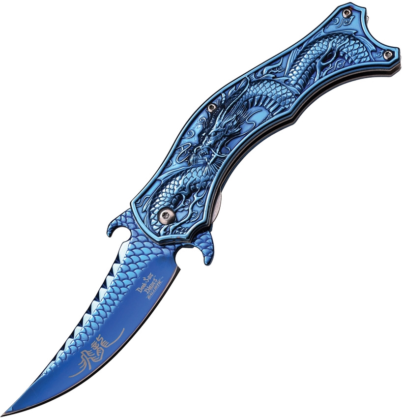 Dark Side DSA019BL Dragon Linerlock A/O Knife, Blue