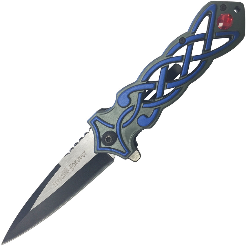 Dark Side DSA021BL Celtic Linerlock A/O Knife, Blue