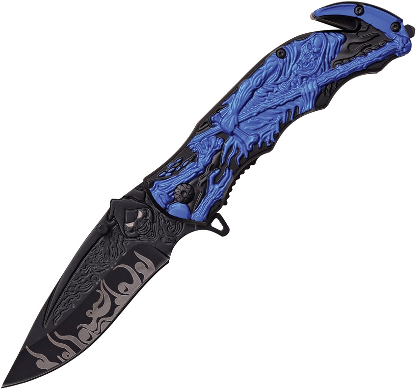 Dark Side DSA023BL Grim Reaper Linerlock A/O Knife, Blue