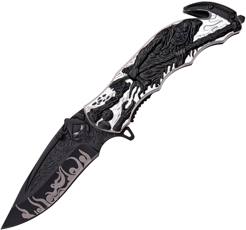 Dark Side DSA023DG Grim Reaper Linerlock A/O Knife, Gray