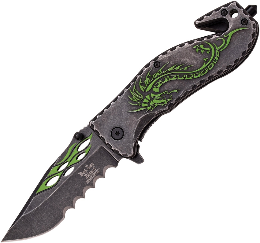 Dark Side DSA026GN Dragon Framelock A/O Knife, Green
