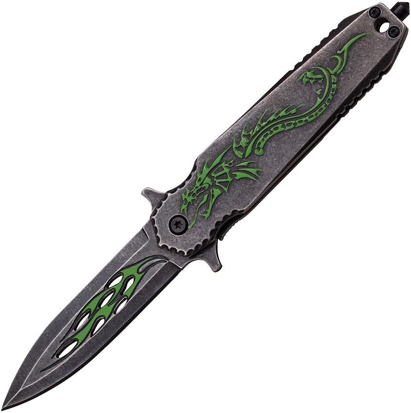 Dark Side DSA028GN Dragon Framelock A/O Knife, Green