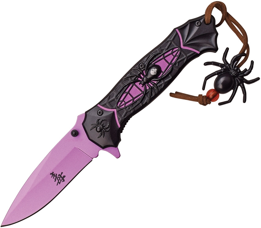 Dark Side DSA036PE Spider Linerlock A/O Knife, Purple