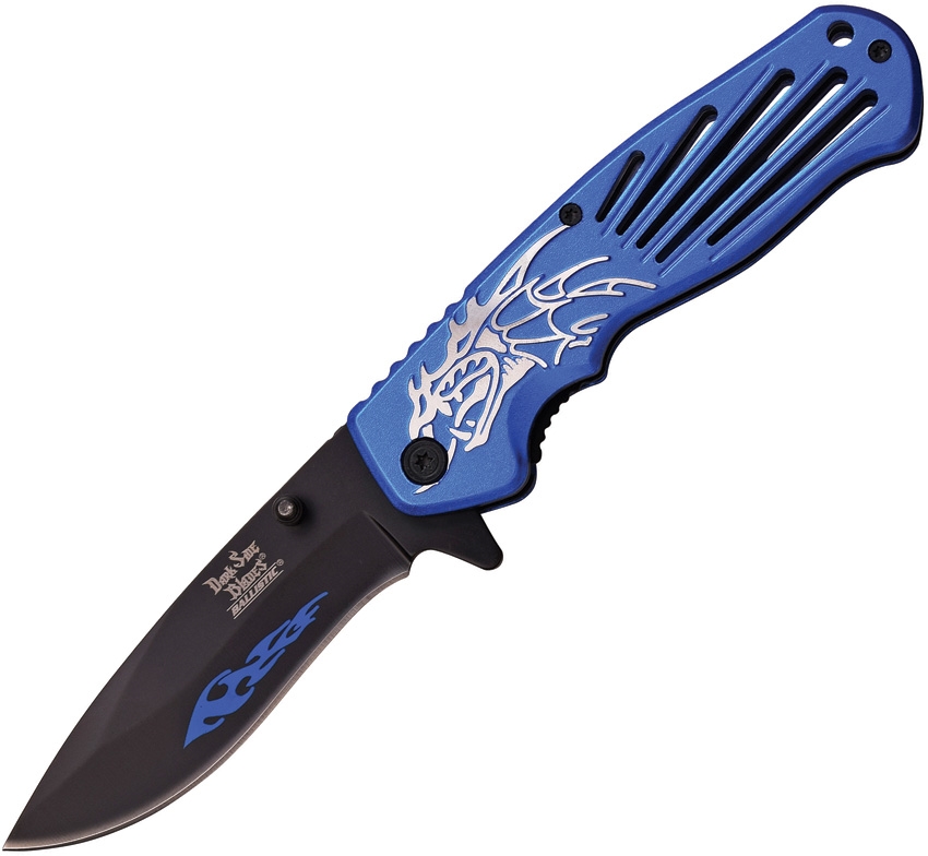 Dark Side DSA038BL Dragon Linerlock A/O Knife, Blue