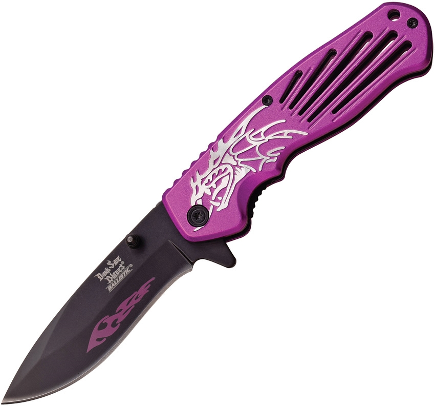 Dark Side DSA038PE Dragon Linerlock A/O Knife, Purple