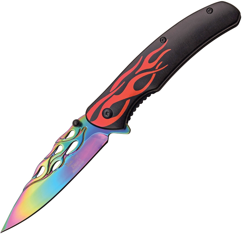 Dark Side DSA040RD Flame Linerlock A/O Knife, Red