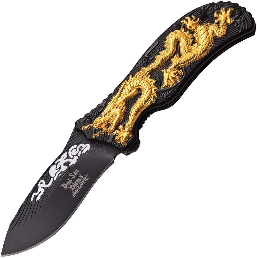Dark Side DSA042BGD Dragon Linerlock A/O Knife, Gold