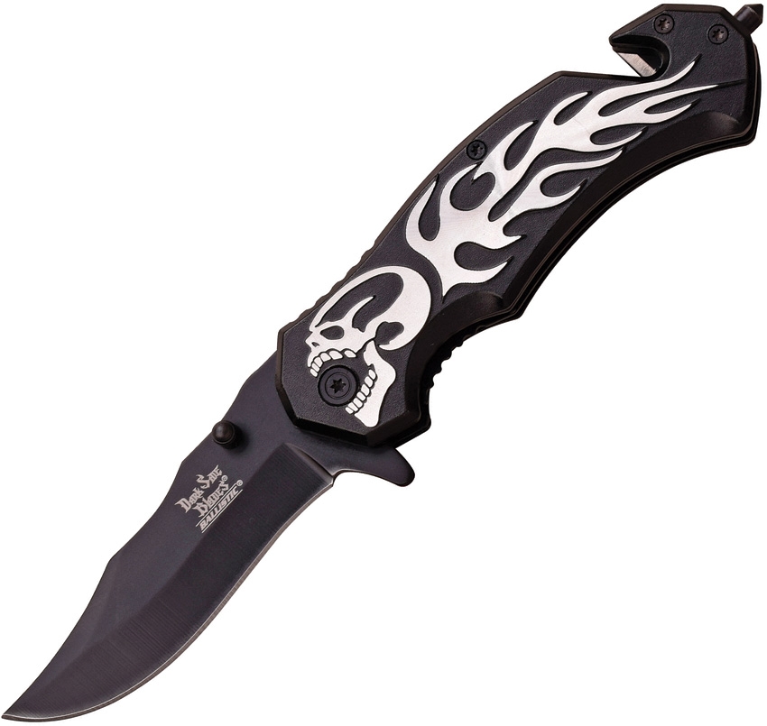 Dark Side DSA046BK Flame Linerlock A/O Knife, Black