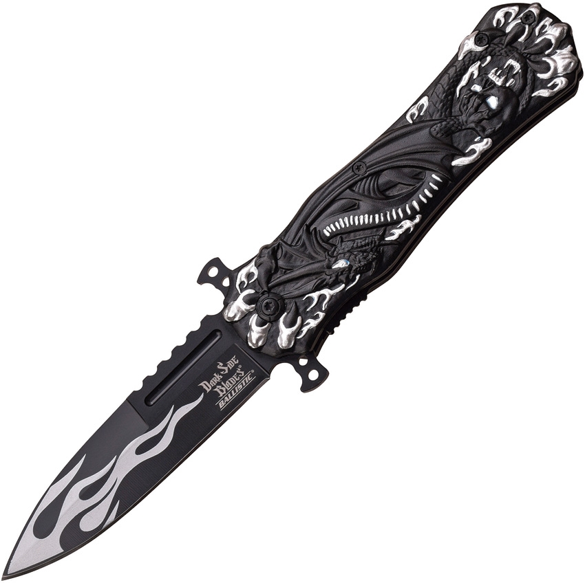Dark Side DSA049SL Dragon Linerlock A/O Knife, Silver