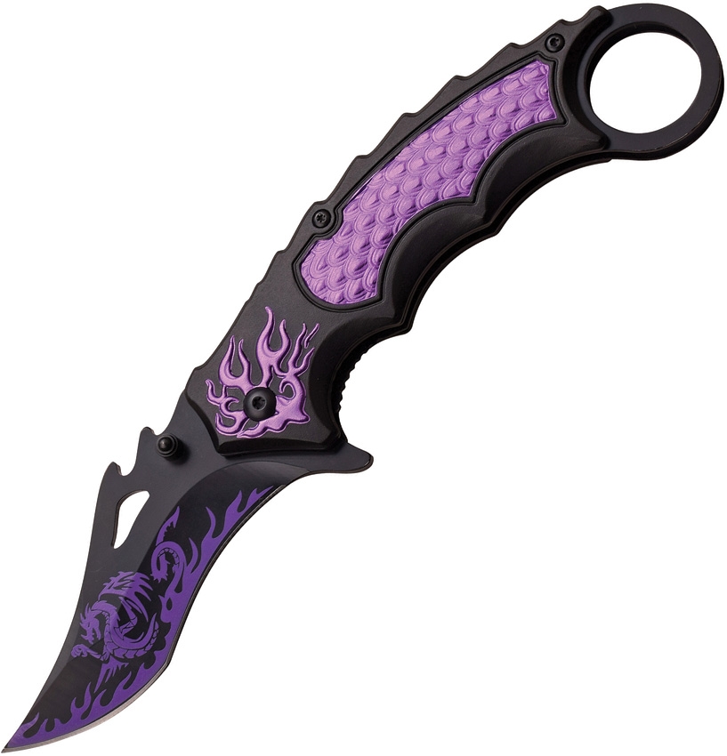 Dark Side DSA051PE Linerlock A/O Knife, Purple